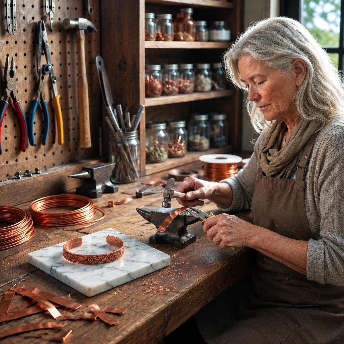 Anvil Copper Bracelet